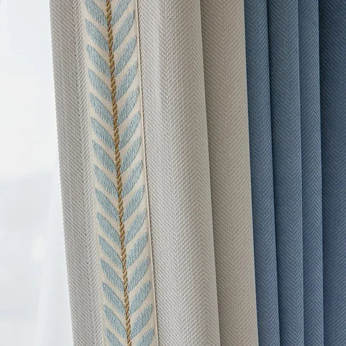 Luxury Japanese Minimalist Chenille Embroidered Curtains