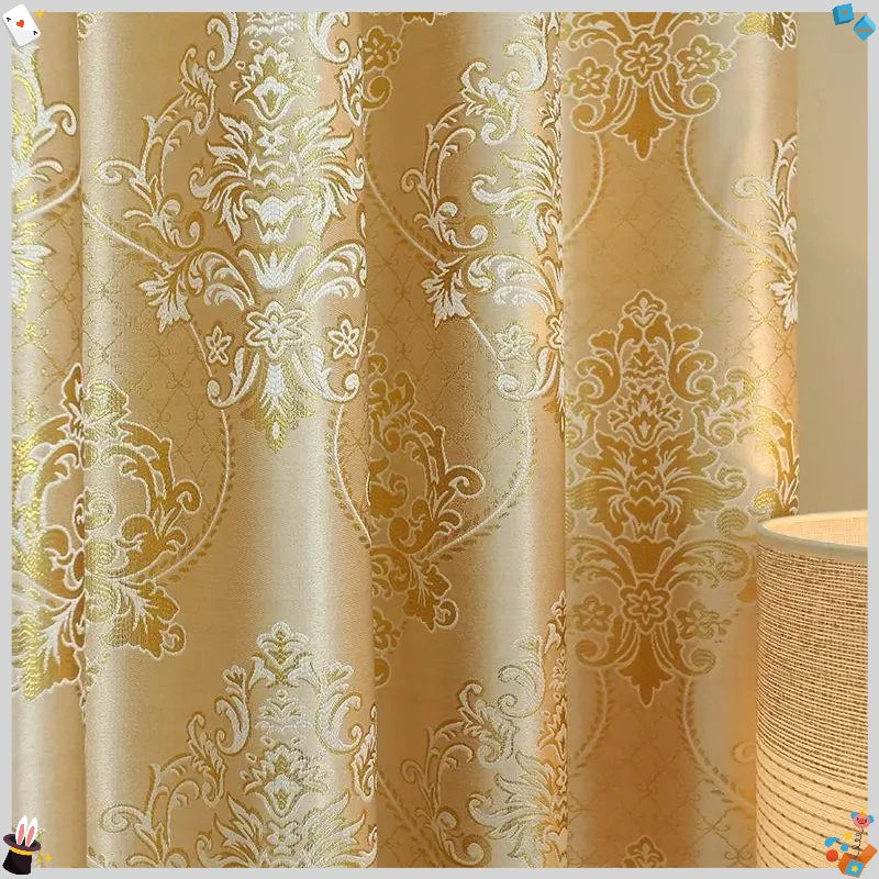 gold silk jacquard curtains
