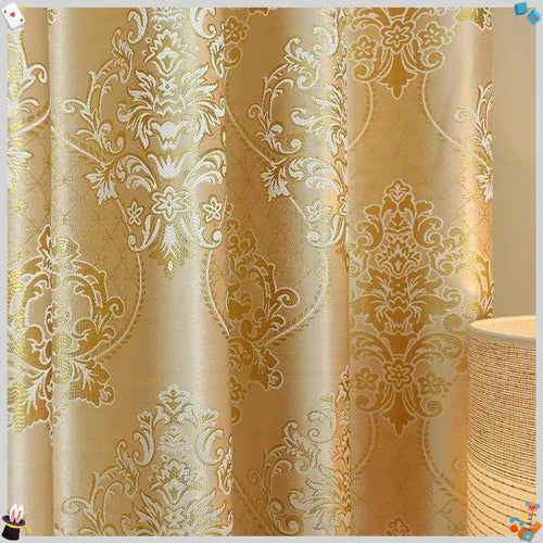 gold silk jacquard curtains

