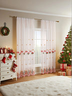 embroidered holiday window panel
