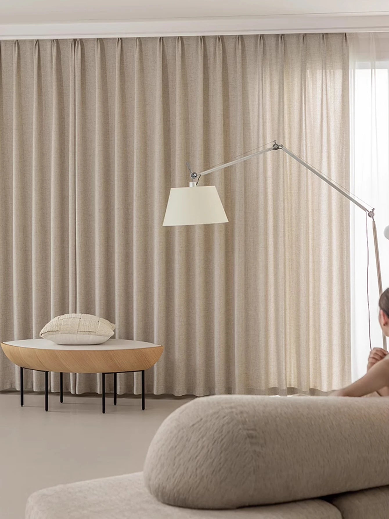 cream linen gauze curtains
